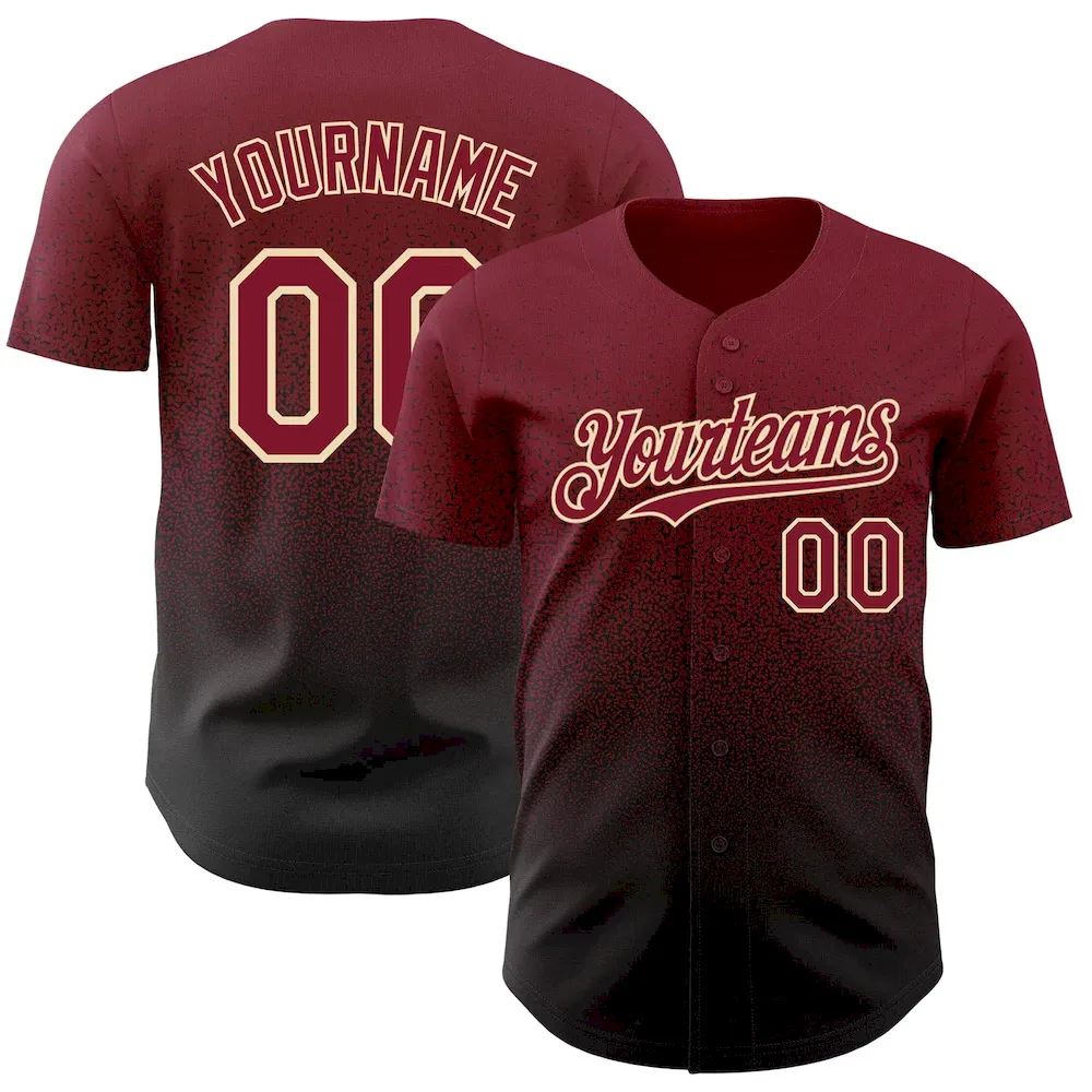 FadeFashion0683.webp Custom Crimson Black-Cream Authentic Fade Fashion Baseball Jersey - Image 1