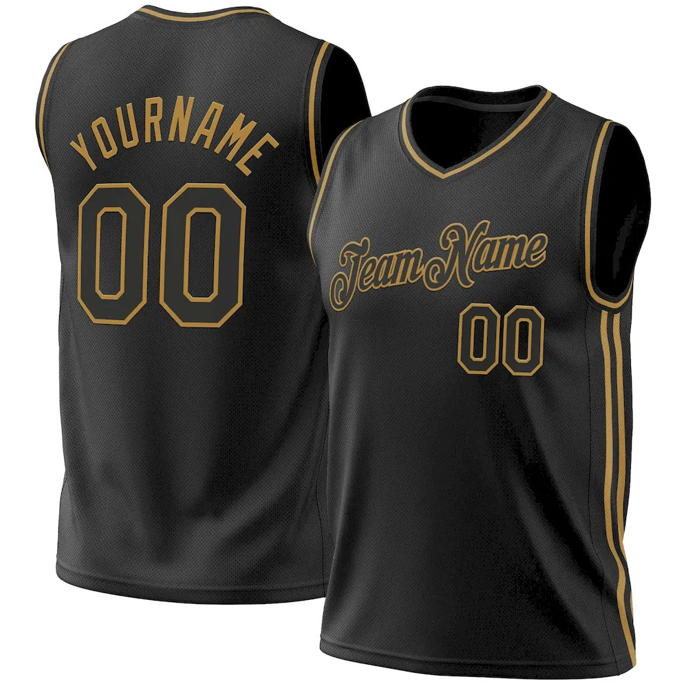 Black1956.webp Custom Black Old Gold Authentic Throwback Basketball Jersey - Image 1