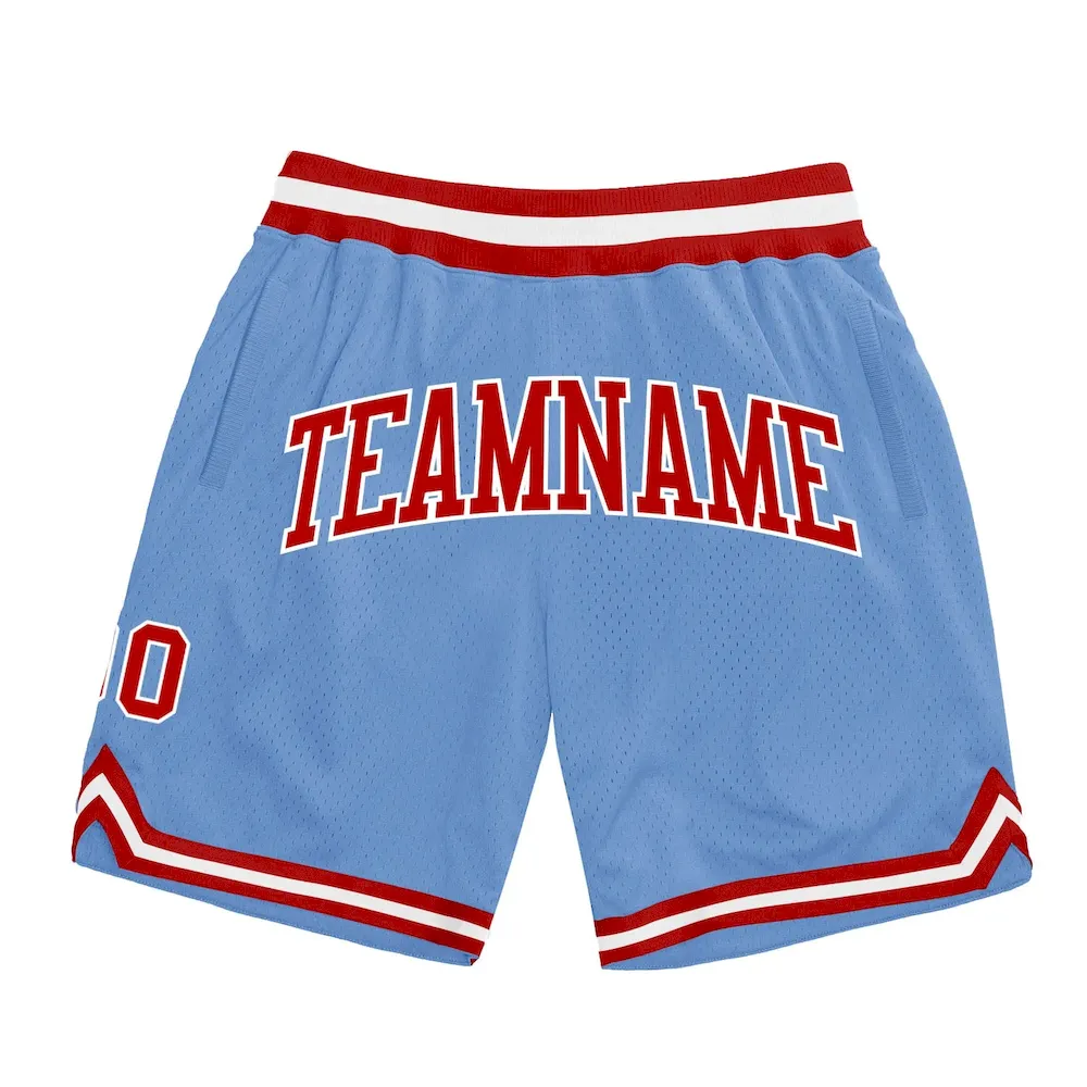 LightBlue0318.webp Custom Light Blue Red-White Authentic Throwback Basketball Shorts - Image 1