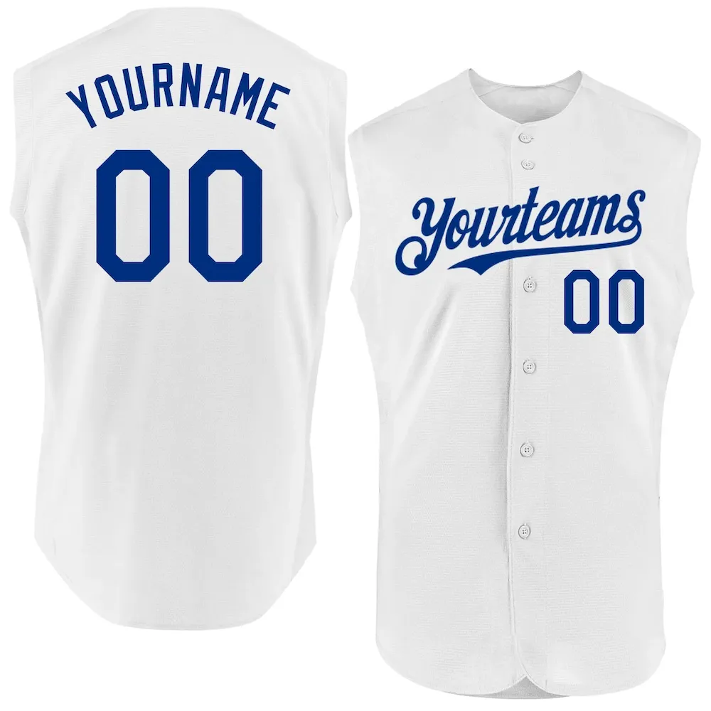 Sleeveless0124.webp Custom White Royal Authentic Sleeveless Baseball Jersey - Image 1